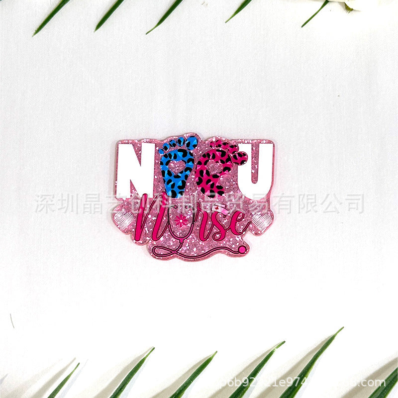 Wholesale 10pcs/ pack Sequin Acrylic DIY Accessories - Nurse Series
